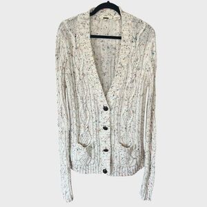 Women's Miss Me white confetti knit Cardigan